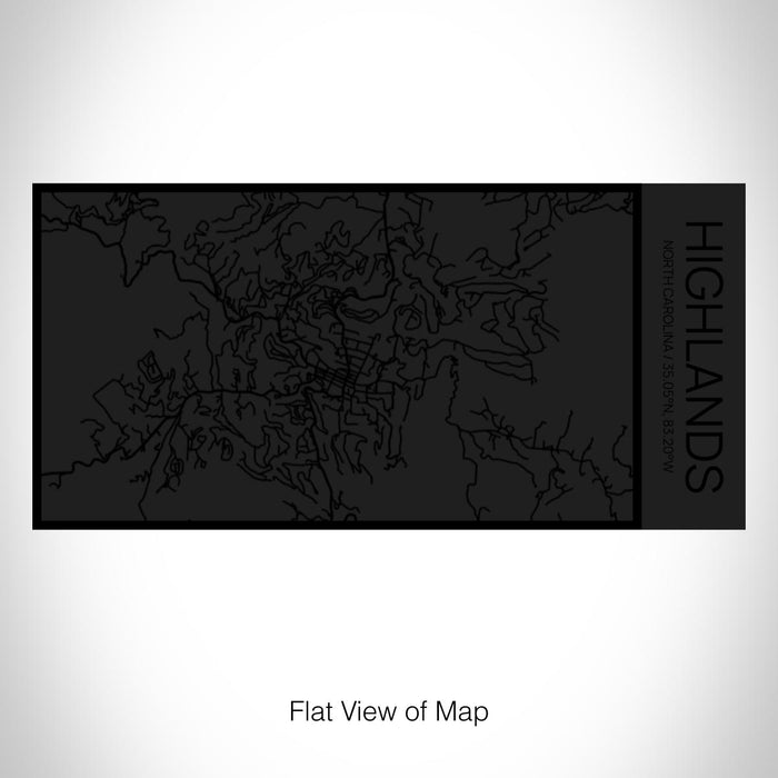 Rendered View of Highlands North Carolina Map on 17oz Stainless Steel Insulated Cola Bottle in Stainless in Matte Black