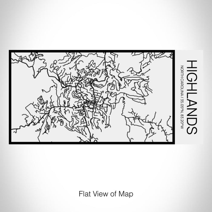Rendered View of Highlands North Carolina Map on 17oz Stainless Steel Insulated Cola Bottle in Stainless in Matte White
