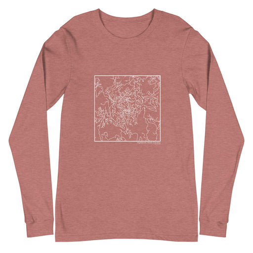 Highlands North Carolina  Map Unisex Long-Sleeve T-shirt with City inscription in Heather Mauve