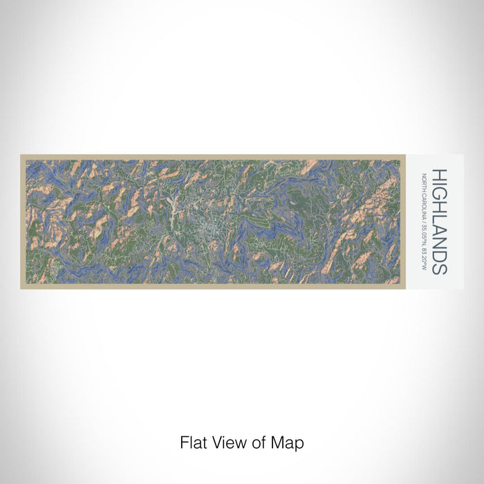 Rendered View of Highlands North Carolina Map on 10oz Stainless Steel Insulated Cup in Afternoon with Sliding Lid