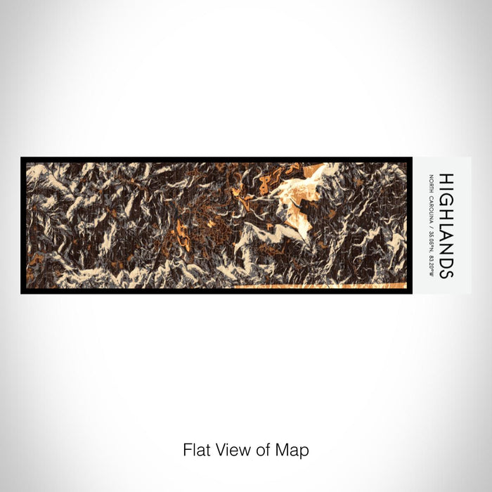 Rendered View of Highlands North Carolina Map on 10oz Stainless Steel Insulated Cup in Ember with Sliding Lid