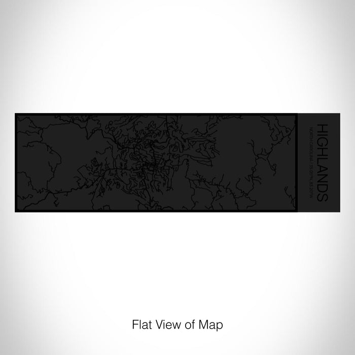 Rendered View of Highlands North Carolina Map on 10oz Stainless Steel Insulated Cup in Matte Black with Sliding Lid
