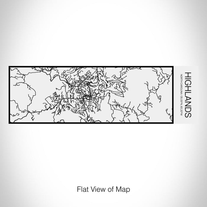 Rendered View of Highlands North Carolina Map on 10oz Stainless Steel Insulated Cup in Matte White with Sliding Lid