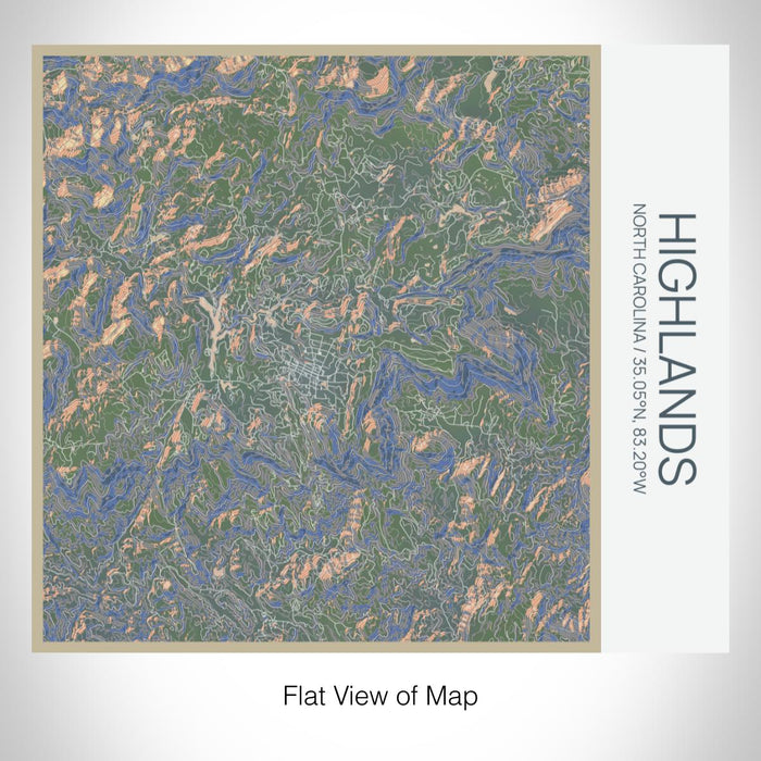 Rendered View of Highlands North Carolina Map on 17oz Stainless Steel Insulated Tumbler in Afternoon Map Style