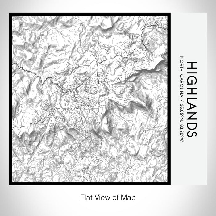 Rendered View of Highlands North Carolina Map on 17oz Stainless Steel Insulated Tumbler in Classic Map Style