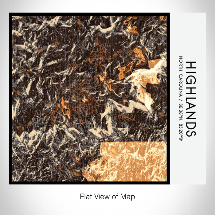 Rendered View of Highlands North Carolina Map on 17oz Stainless Steel Insulated Tumbler in Ember Map Style
