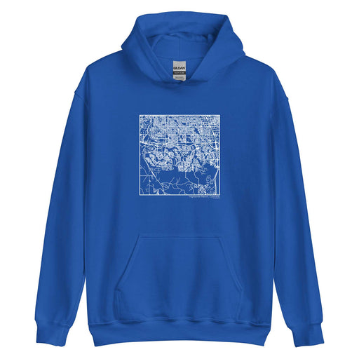 Highlands Ranch Colorado  Map Unisex Hoodie Sweater with City inscription in Royal Blue