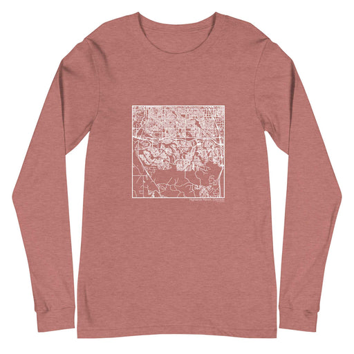 Highlands Ranch Colorado  Map Unisex Long-Sleeve T-shirt with City inscription in Heather Mauve