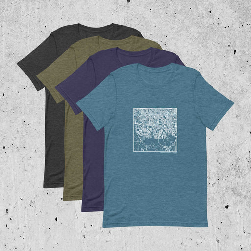 Highlands Ranch Colorado  Map Unisex T-Shirts in Multiple Colors