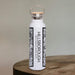 Hillsborough North Carolina Custom City Map Inscription Coordinates on 20oz Stainless Steel Insulated Bottle with Bamboo Top in Matte White with printed Tactile Lines Map in Black