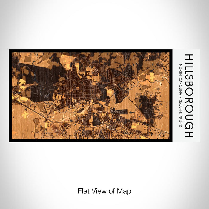 Rendered View of Hillsborough North Carolina Map on 17oz Stainless Steel Insulated Bottle with printed ember style map