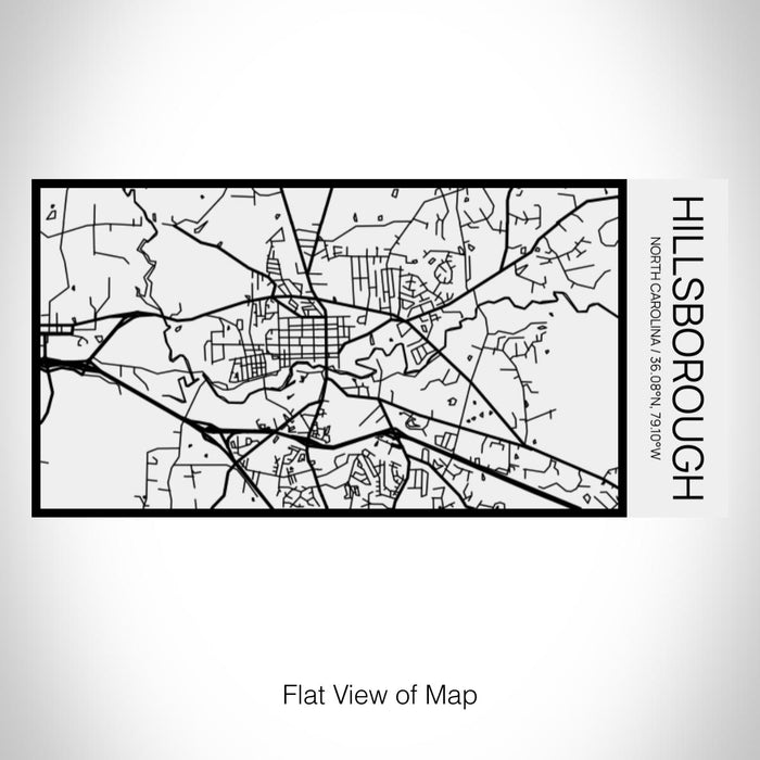 Rendered View of Hillsborough North Carolina Map on 17oz Stainless Steel Insulated Cola Bottle in Stainless in Matte White