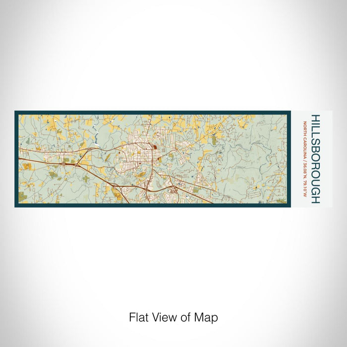 Rendered View of Hillsborough North Carolina Map on 10oz Stainless Steel Insulated Cup in Woodblock with Sliding Lid