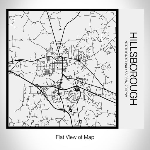 Rendered View of Hillsborough North Carolina Map on 17oz Stainless Steel Insulated Tumbler in Matte White with Tactile Lines