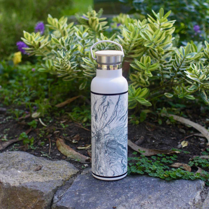 20oz Stainless Steel Insulated Bottle with Bamboo Top with Classic Style Map