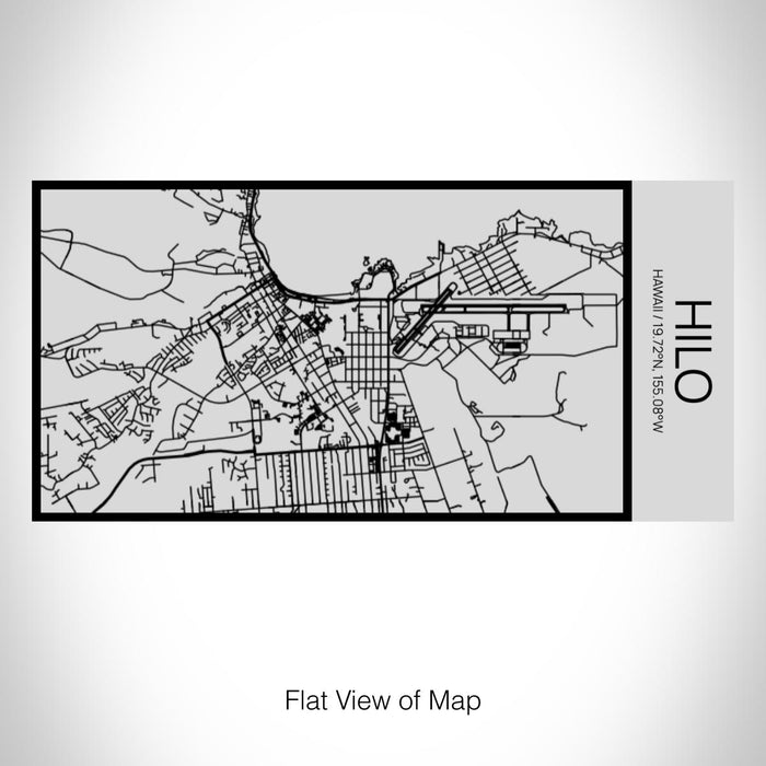 Rendered View of Hilo Hawaii Map on 17oz Stainless Steel Insulated Cola Bottle in Stainless