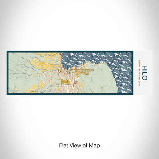 Rendered View of Hilo Hawaii Map on 10oz Stainless Steel Insulated Cup in Woodblock with Sliding Lid