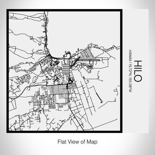 Rendered View of Hilo Hawaii Map on 17oz Stainless Steel Insulated Tumbler in Matte White with Tactile Lines