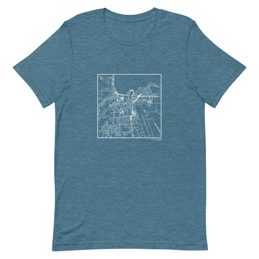 Hilo Hawaii  Map Unisex T-Shirt with City inscription in Heather Teal