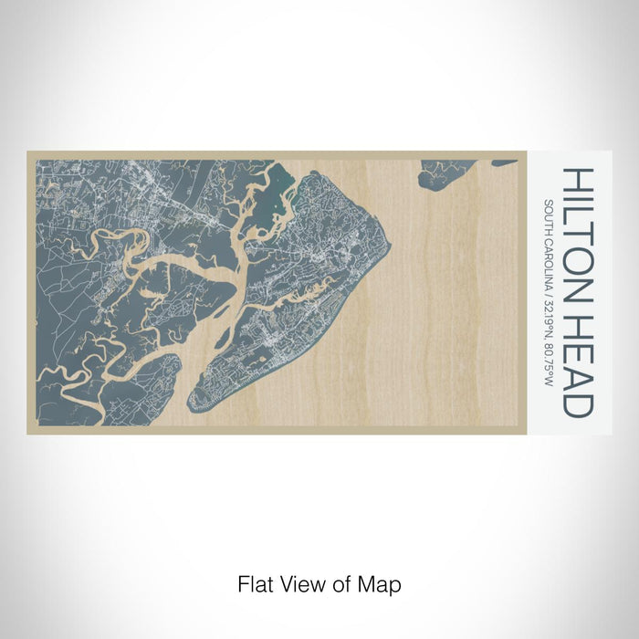 Rendered View of Hilton Head South Carolina Map on 17oz Stainless Steel Insulated Bottle with printed afternoon style map