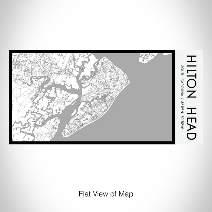Rendered View of Hilton Head South Carolina Map on 17oz Stainless Steel Insulated Bottle with printed classic style map