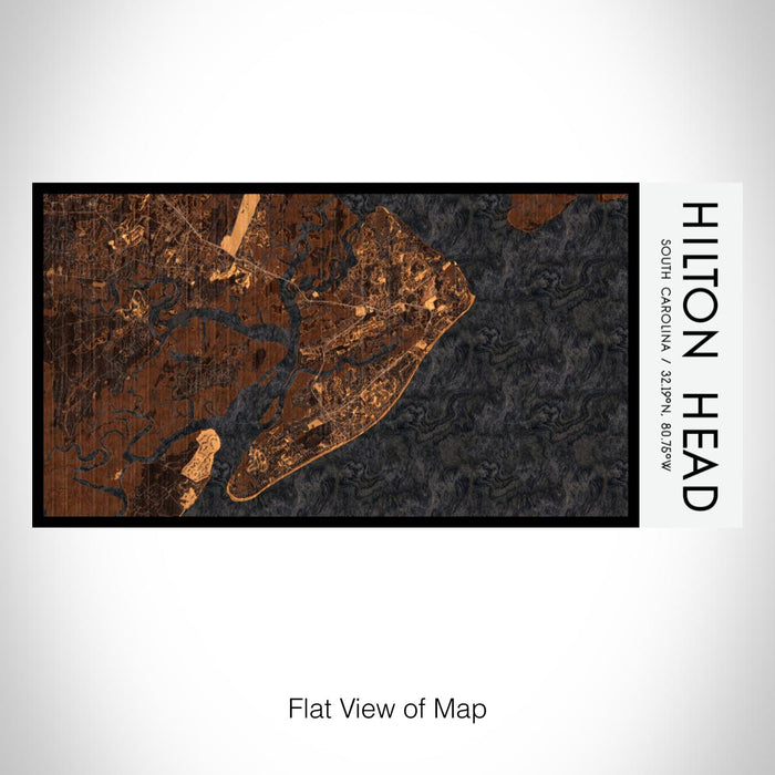 Rendered View of Hilton Head South Carolina Map on 17oz Stainless Steel Insulated Bottle with printed ember style map