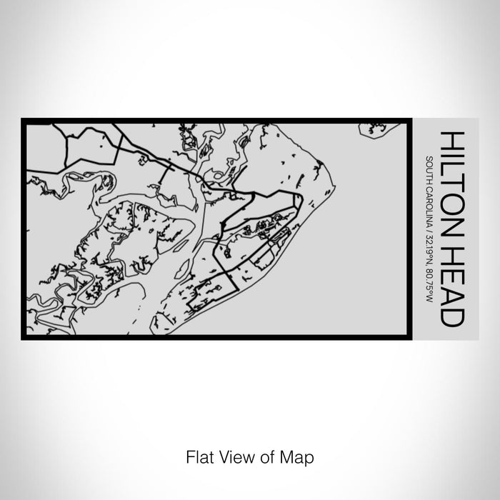 Rendered View of Hilton Head South Carolina Map on 17oz Stainless Steel Insulated Cola Bottle in Stainless