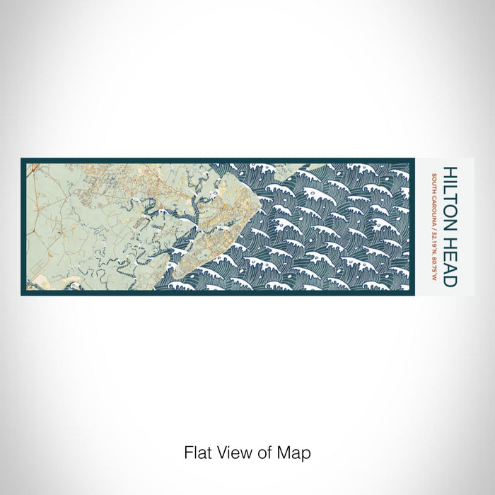 Rendered View of Hilton Head South Carolina Map on 10oz Stainless Steel Insulated Cup in Woodblock with Sliding Lid