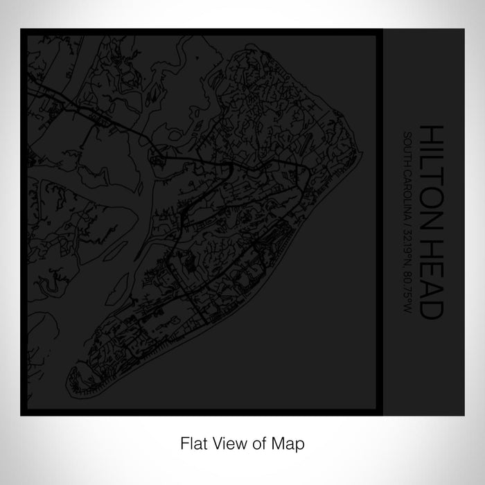 Rendered View of Hilton Head South Carolina Map on 17oz Stainless Steel Insulated Tumbler in Matte Black with Tactile Lines
