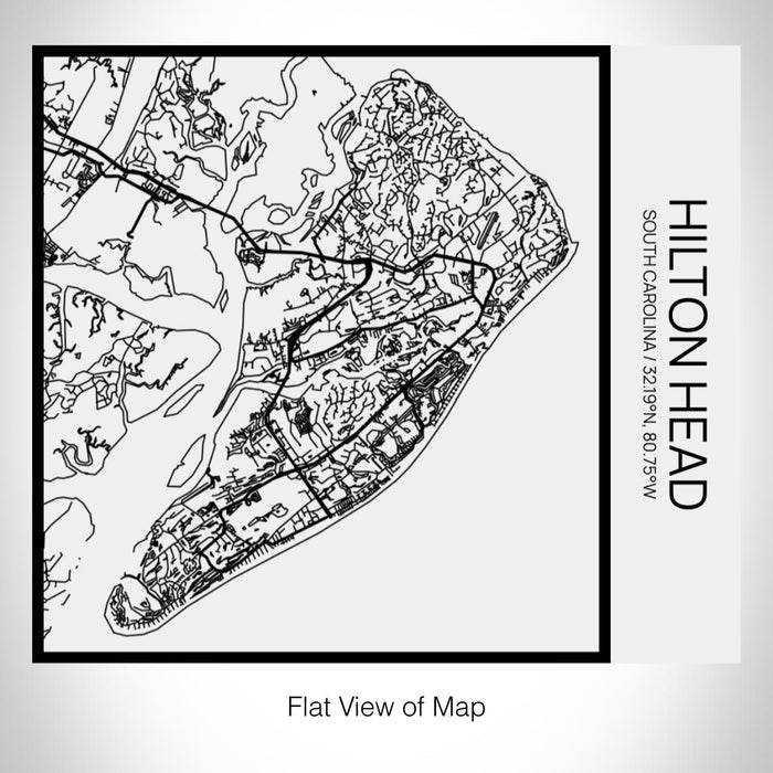 Rendered View of Hilton Head South Carolina Map on 17oz Stainless Steel Insulated Tumbler in Matte White with Tactile Lines