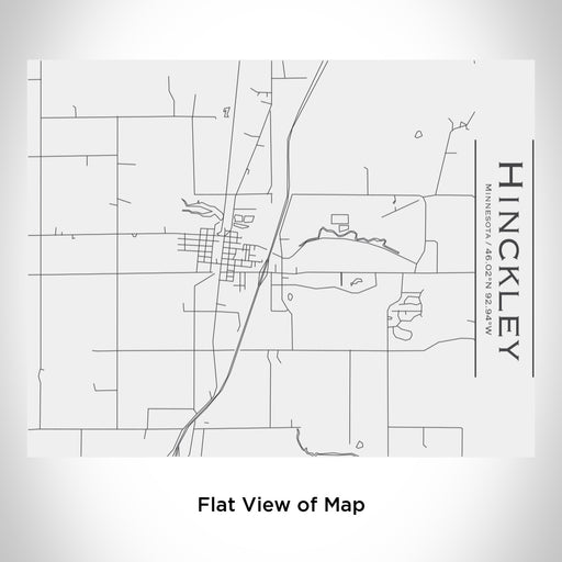 Rendered View of Hinckley Minnesota Map Engraving on 20oz Stainless Steel Insulated Bottle with Bamboo Top in White