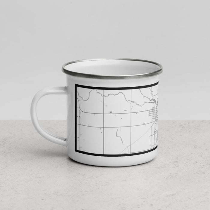 Left View Custom Hinckley Minnesota Map Enamel Mug in Classic