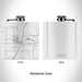 Rendered View of Hinckley Minnesota Map Engraving on 6oz Stainless Steel Flask in White