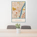 24x36 Historic District Saint Charles Map Print Portrait Orientation in Woodblock Style Behind 2 Chairs Table and Potted Plant