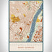 Historic District Saint Charles Map Print Portrait Orientation in Woodblock Style With Shaded Background