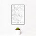 12x18 Hocking Hills Ohio Map Print Portrait Orientation in Classic Style With Small Cactus Plant in White Planter