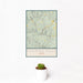 12x18 Hocking Hills Ohio Map Print Portrait Orientation in Woodblock Style With Small Cactus Plant in White Planter