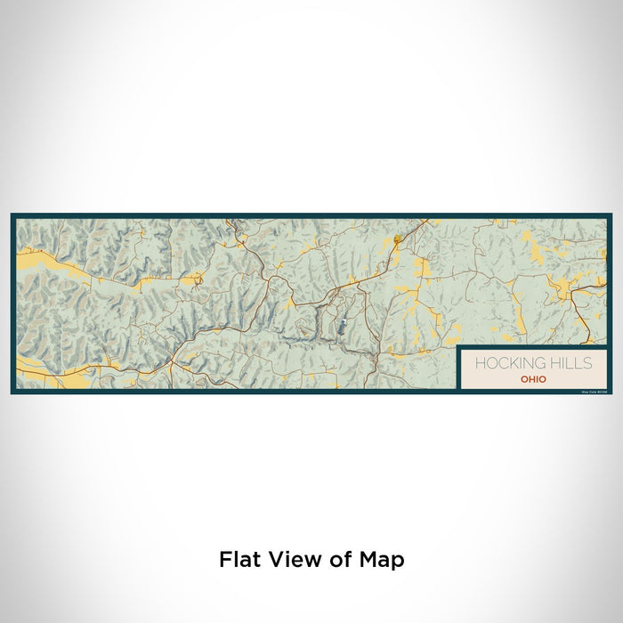 Flat View of Map Custom Hocking Hills Ohio Map Enamel Mug in Woodblock