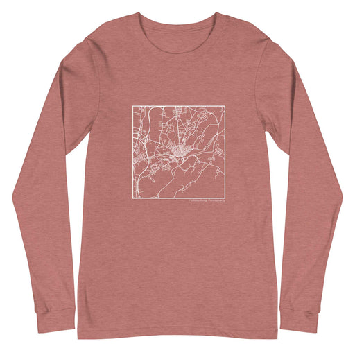 Hollidaysburg Pennsylvania  Map Unisex Long-Sleeve T-shirt with City inscription in Heather Mauve