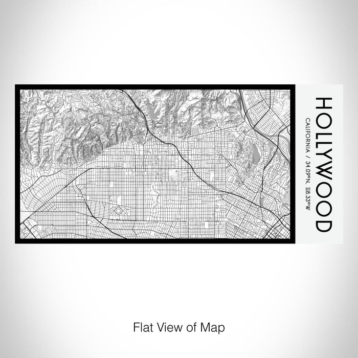 Rendered View of Hollywood California Map on 17oz Stainless Steel Insulated Bottle with printed classic style map