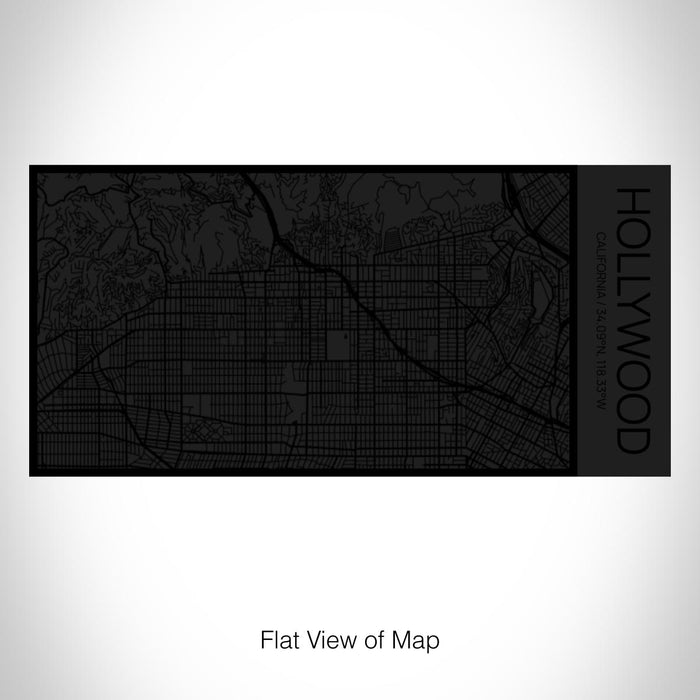 Rendered View of Hollywood California Map on 17oz Stainless Steel Insulated Cola Bottle in Stainless in Matte Black