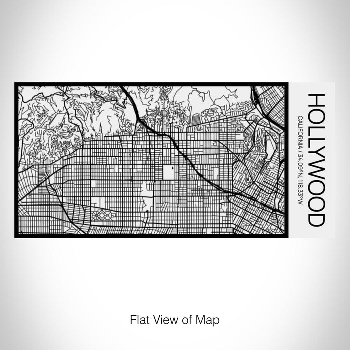Rendered View of Hollywood California Map on 17oz Stainless Steel Insulated Cola Bottle in Stainless in Matte White
