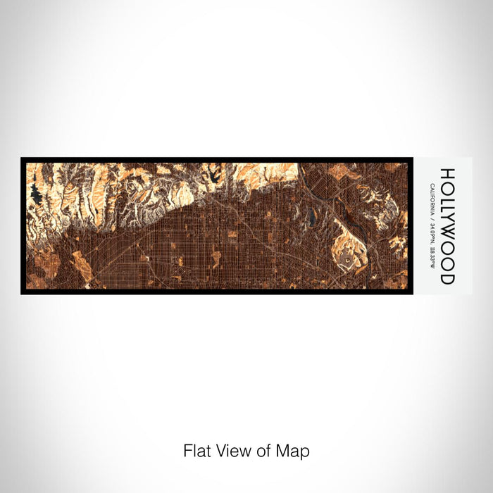 Rendered View of Hollywood California Map on 10oz Stainless Steel Insulated Cup in Ember with Sliding Lid