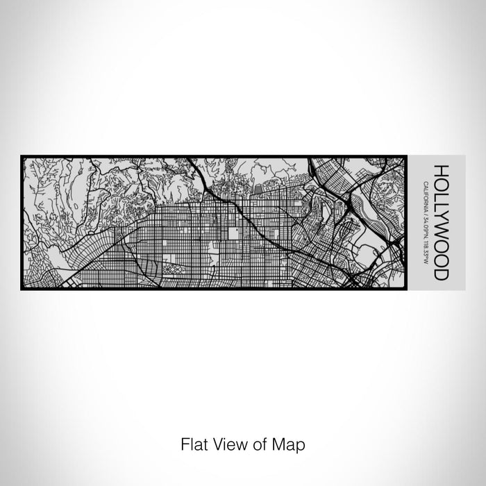 Rendered View of Hollywood California Map on 10oz Stainless Steel Insulated Cup with Sipping Lid