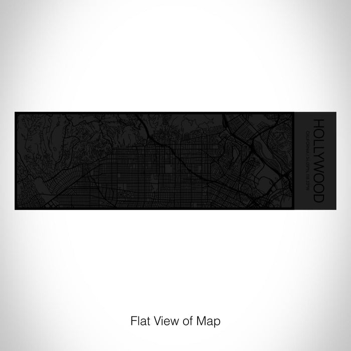 Rendered View of Hollywood California Map on 10oz Stainless Steel Insulated Cup in Matte Black with Sliding Lid