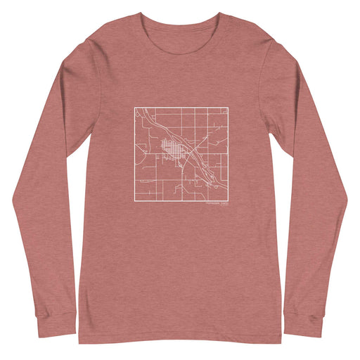 Homedale Idaho  Map Unisex Long-Sleeve T-shirt with City inscription in Heather Mauve