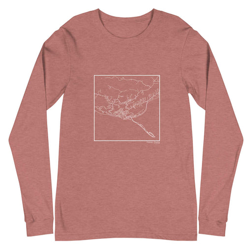 Homer Alaska  Map Unisex Long-Sleeve T-shirt with City inscription in Heather Mauve