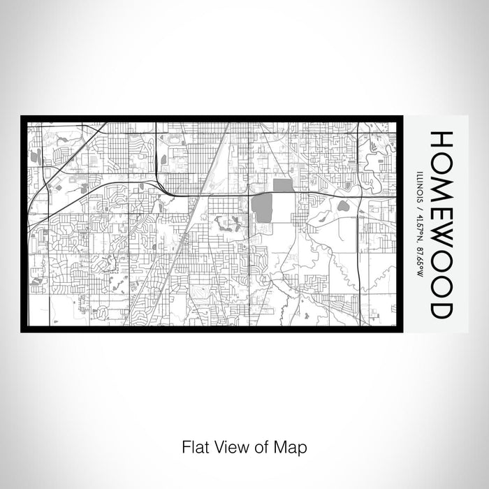 Rendered View of Homewood Illinois Map on 17oz Stainless Steel Insulated Bottle with printed classic style map