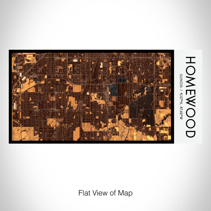 Rendered View of Homewood Illinois Map on 17oz Stainless Steel Insulated Bottle with printed ember style map