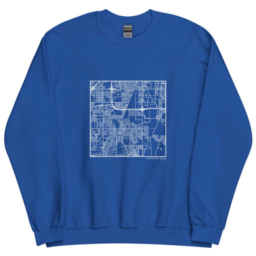 Homewood Illinois  Map Unisex Crewneck Sweater with City inscription in Royal Blue